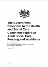 The Government Response to the Health and Social Care Committee report on Adult Social Care: Funding and Workforce